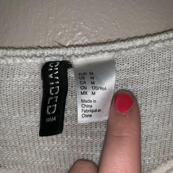 H&M White Sweater with Lace Trim - Picture 3 of 4